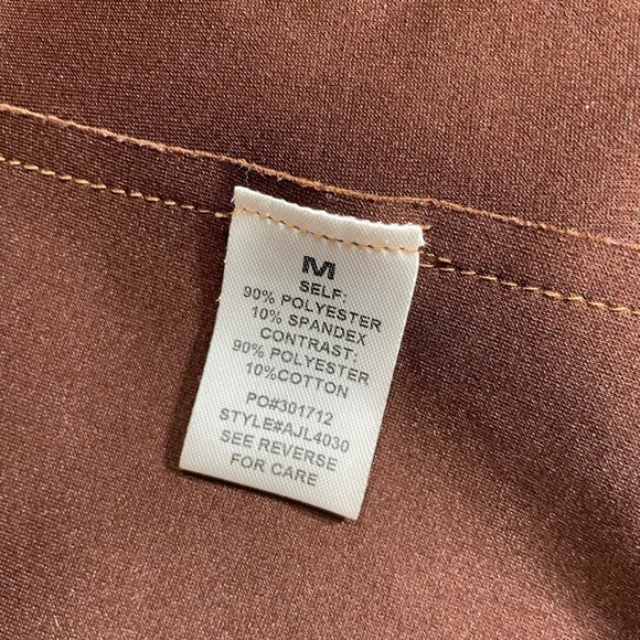 Promesa Suede like material Brown Patterned Button Up Jacket size M - Picture 8 of 11